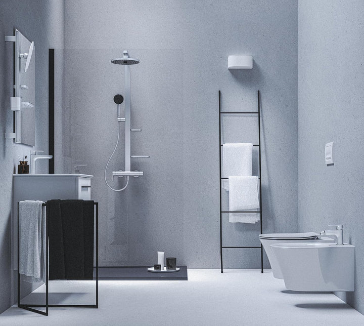 Ideal Standard BD131SI Cerafine O Waschtischarmatur H120 mit Push-Open-Ventil, Bad-Wasserhahn mit Au