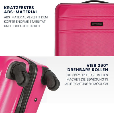 WITTCHEN Mittlerer Koffer Trolley Koffer Reisekoffer aus ABS Hartschalen Trolley 4 Rollen Kombinatio