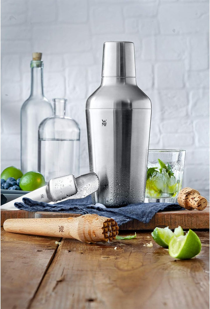 WMF Matroschka Cocktail Set 5-teilig Bar-Set mit Shaker 700ml, Barmass, Cocktail Sieb, Eiszange und