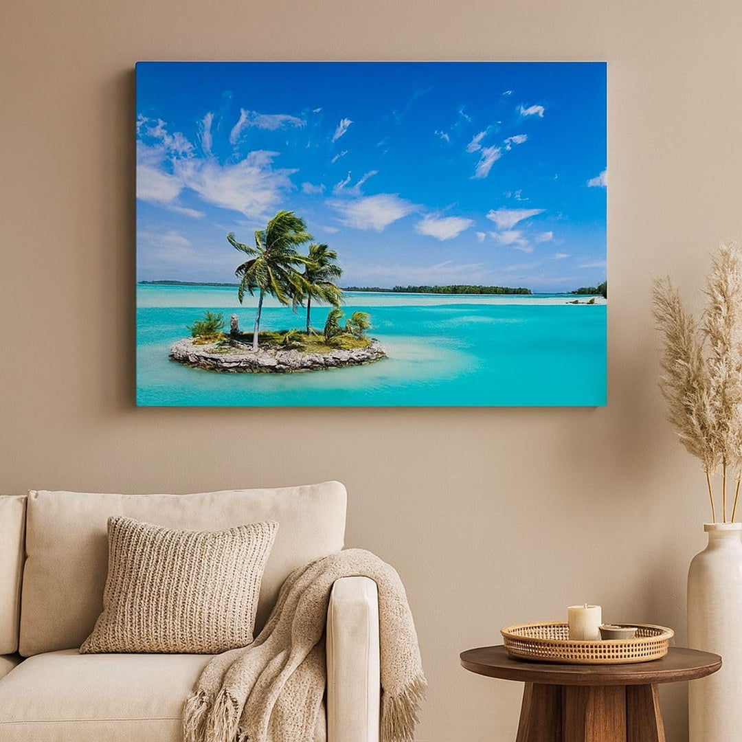 Bilder auf Leinwand Tahiti Insel Bora entspannend Leinwandbild 70x50cm Wandbilder Dekoration Wohnzim