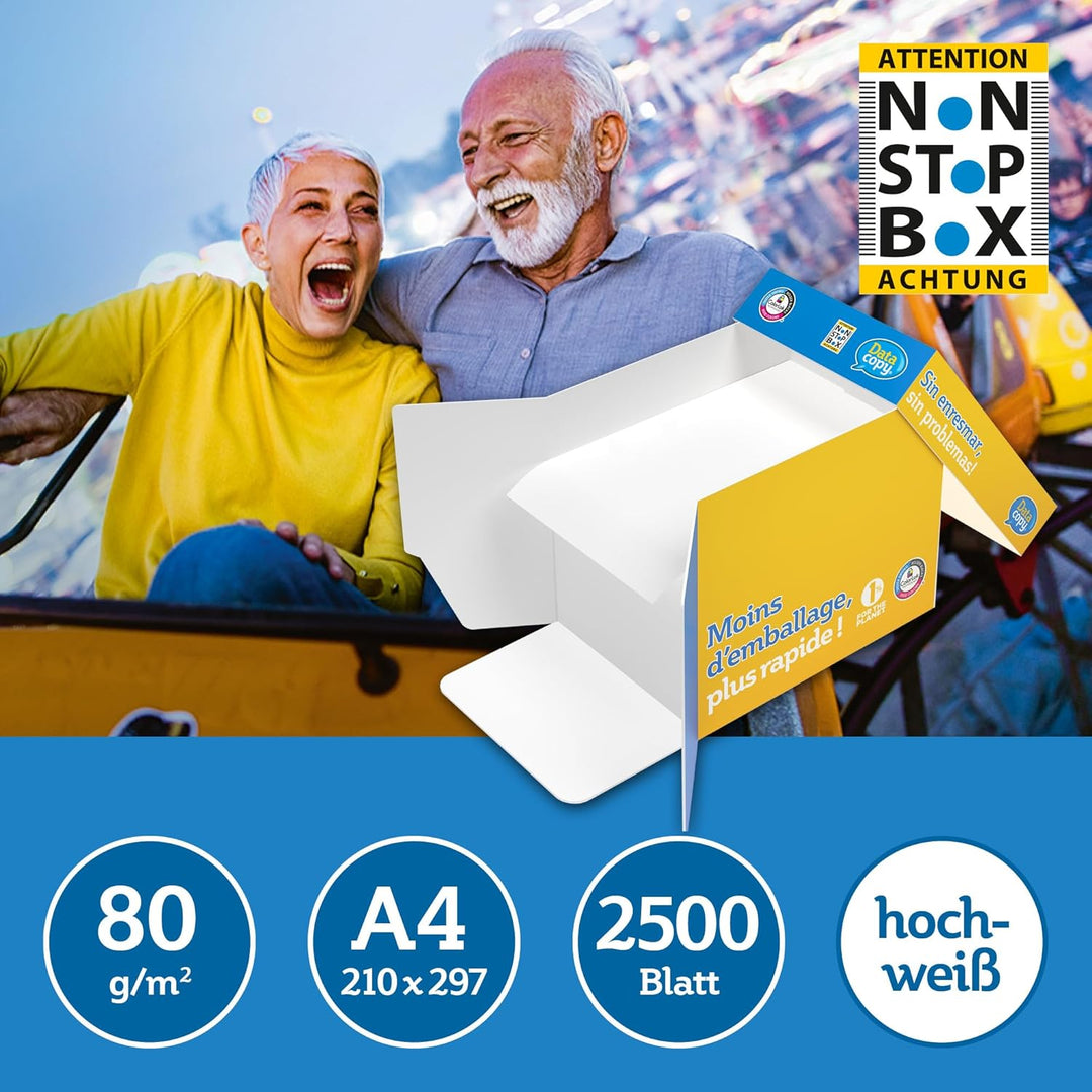 Data Copy Premium Kopierpapier, weiss, 80 g/m², A4, NonStopBox, FSC mix credit -1 Karton zu 2500 Bla