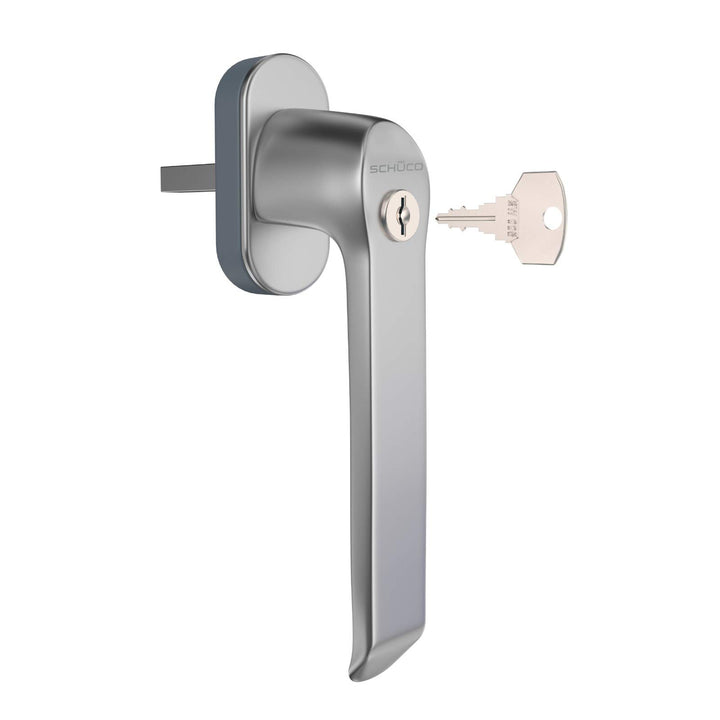 SCHÜCO VarioTec Fenstergriff abschliessbar in Alu/ silber, Edelstahl- Look, Griff für Schüco Kunstst