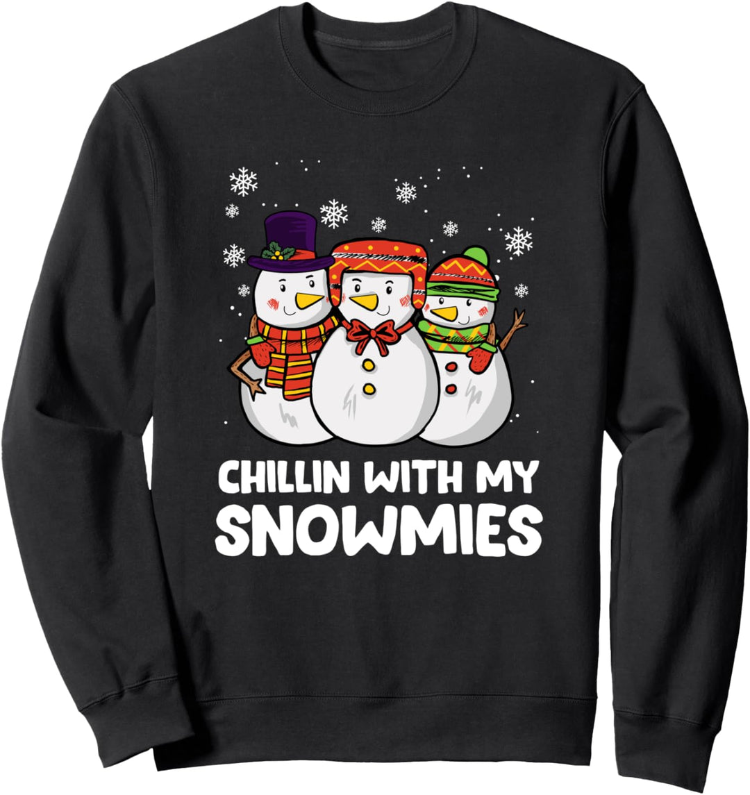 Chillin mit meinen Schneemänen-Weihnachtsfreunden-Schneemann Sweatshirt