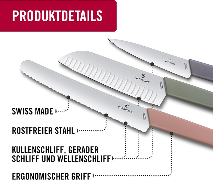 Swiss Modern Messerblock, 6-teilig, farbig, Buchenholz schwarz Single, Single