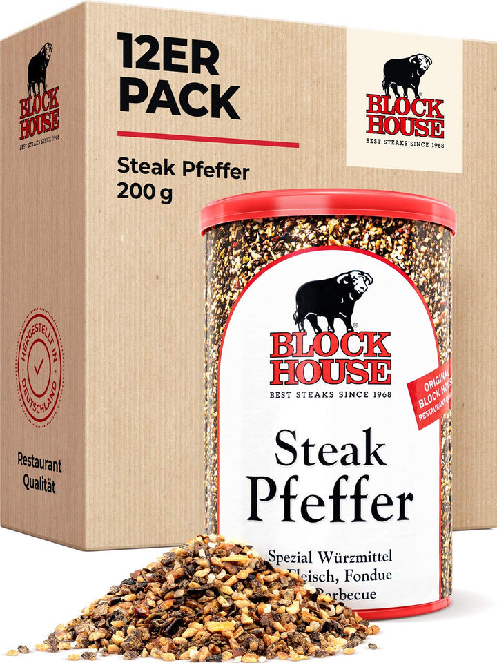 Block House Steak Pfeffer, Dose 12 x 200 g Gastropack 2.4 kg (1er Pack), 2.4 kg (1er Pack)