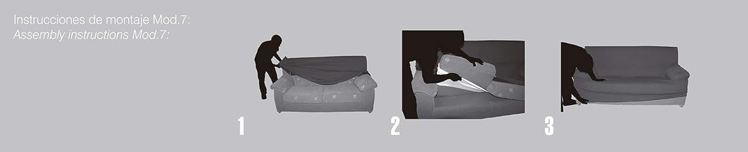 Eysa Aquiles elastisch Sofa überwurf Chaise Longue kurzer arm rechts, frontalsicht, Farbe 01-beige,