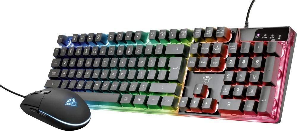 Trust GXT 838 Azor Gaming Tastatur und Maus Set (QWERTZ- Deutsches Tastaturlayout, LED beleuchtung,