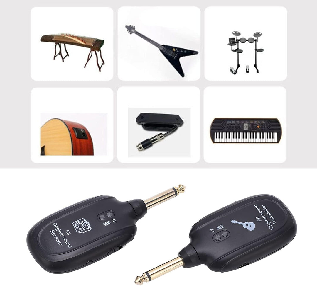 Kabelloses Gitarrensystem, Kabelloses Gitarren Sender Empfänger Set, Zubehör Set für Gitarren Tonabn