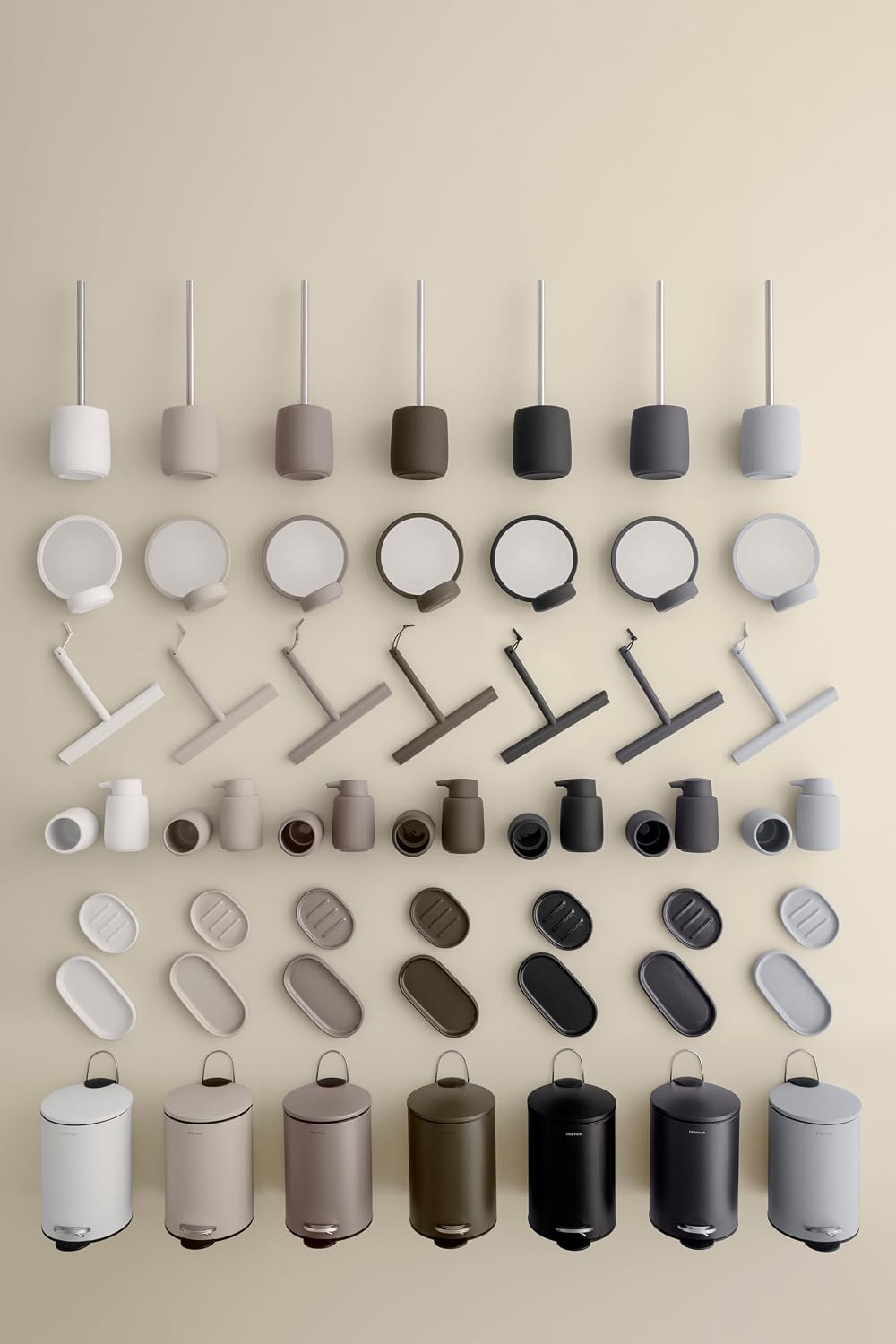 blomus -SONO- WC-Bürste aus Keramik / Kunststoff, Magnet, WC-Garnitur, Soft-Touch, hygienisch, freis