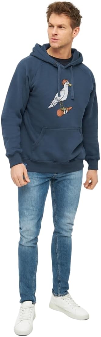derbe Hamburg Sturmmöwe Männer Kapuzenpullover Navy Basics, Nachhaltigkeit, Streetwear M Navy, M Nav