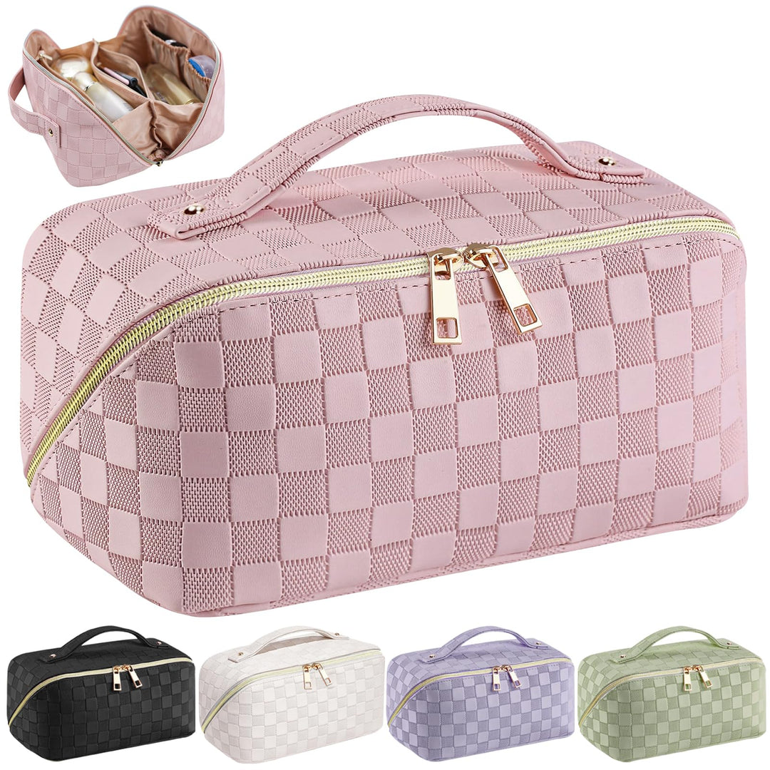 Reise Kosmetiktasche Damen mit Grossem,Tragbare Reise Make Up Tasche,Wasserdichter Schminktasche kul