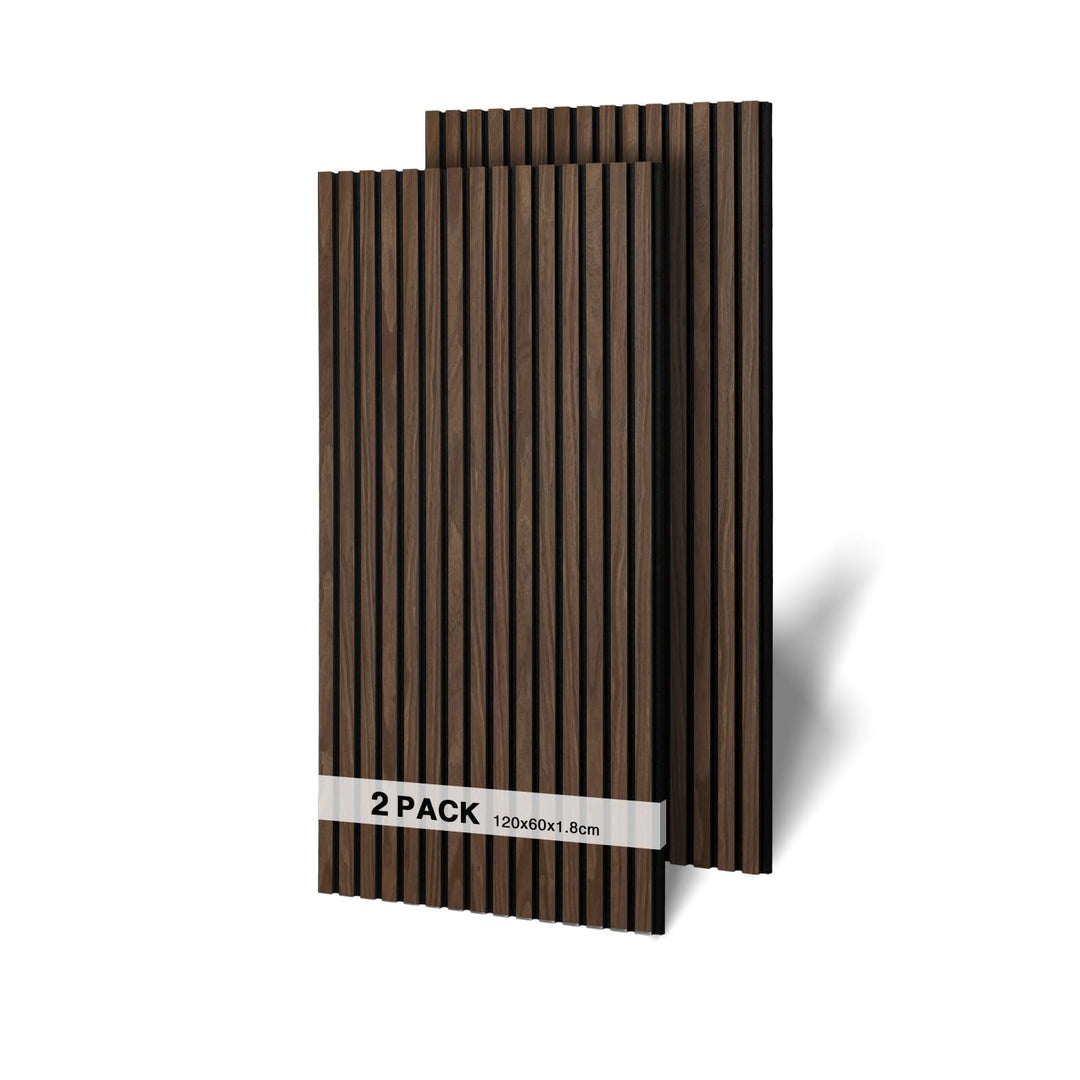 Akustikpaneele Holz 120x60cm-2er Set(1,44m²) 3D Wandpaneele mit Holzfurnier & Filz, Akustik Holzpane