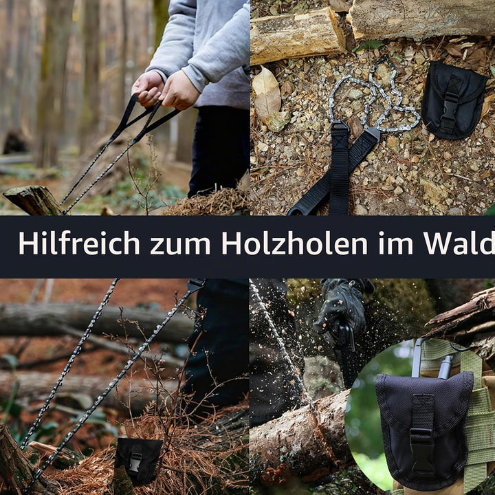 WhaleO Handbohrer Bushcraft, Handbohrer Holz mit Lederhülle,Holzbohrer Outdoor Bohrer Outdoor Surviv