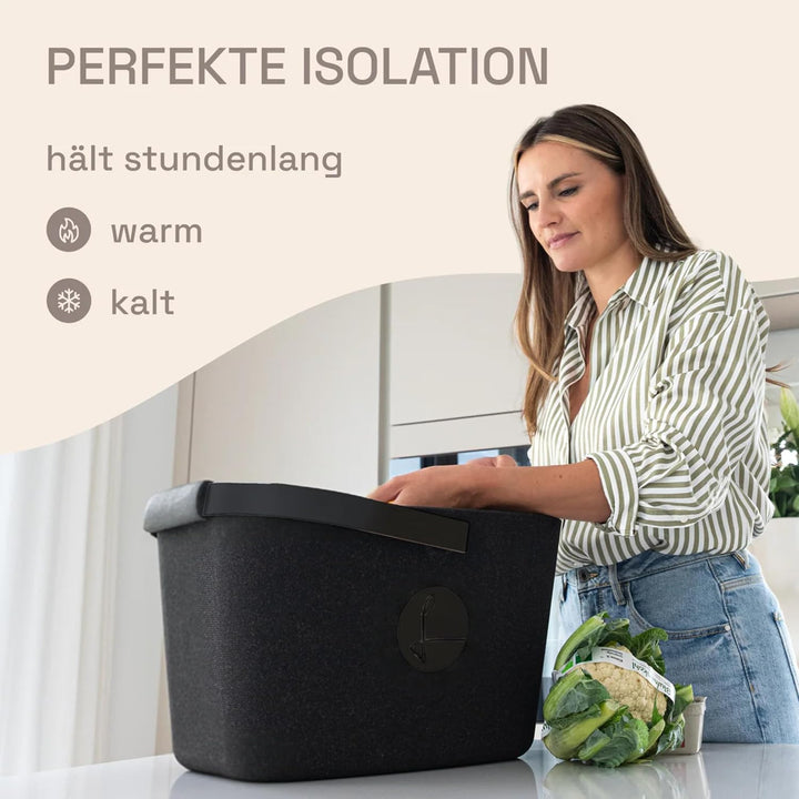 LIEBLINGSKORB Edge black schwarz - ultraleichter, kippsicherer & formstabiler Einkaufskorb - Made in