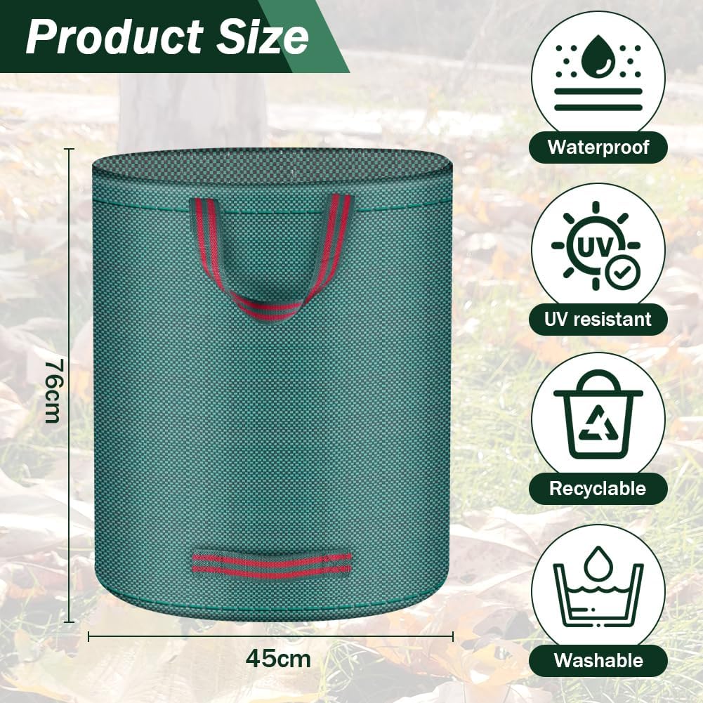 Flintronic Gartenabfallsack, Gartensäcke für Gartenabfälle 3X 120l, Grünschnittsäcke faltbar, Garten