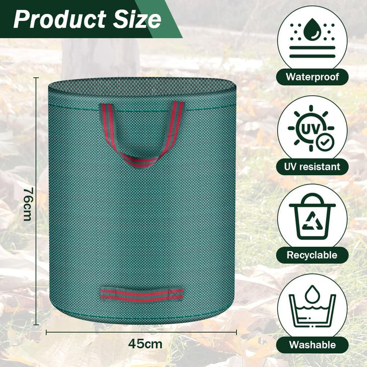 Flintronic Gartenabfallsack, Gartensäcke für Gartenabfälle 3X 120l, Grünschnittsäcke faltbar, Garten