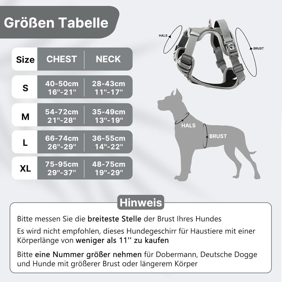 Demigreat Mittleres Hundegeschirr, Anti-Zug-Hundegeschirr mit Weich Gepolstertem Griff für das Train
