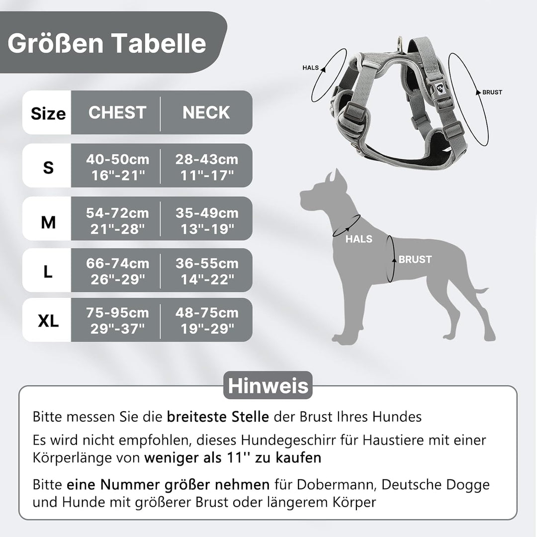 Demigreat Mittleres Hundegeschirr, Anti-Zug-Hundegeschirr mit Weich Gepolstertem Griff für das Train