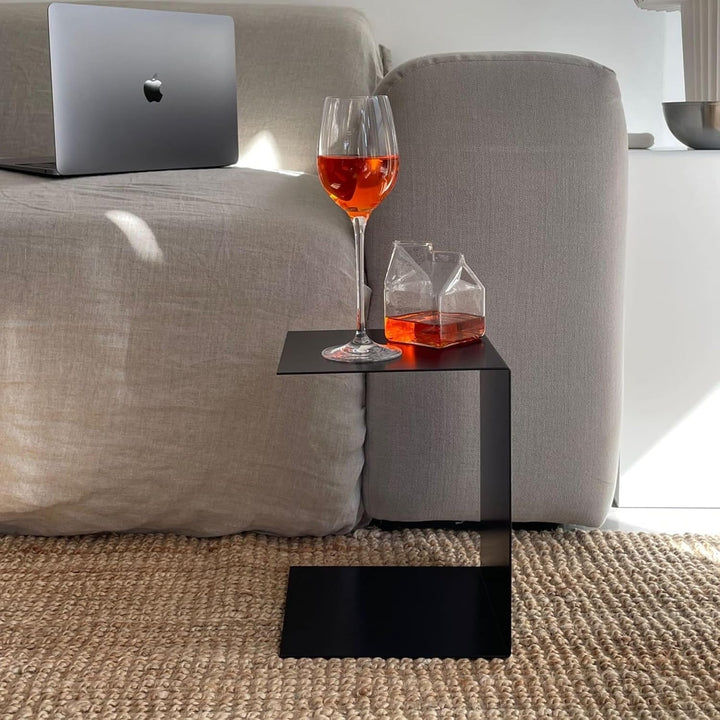 Mini Beistelltisch | Couchtisch | Metall | 26 cm x 20,5 x 20,5 cm | schwarz | Indoor &amp; Outdoor | Mad