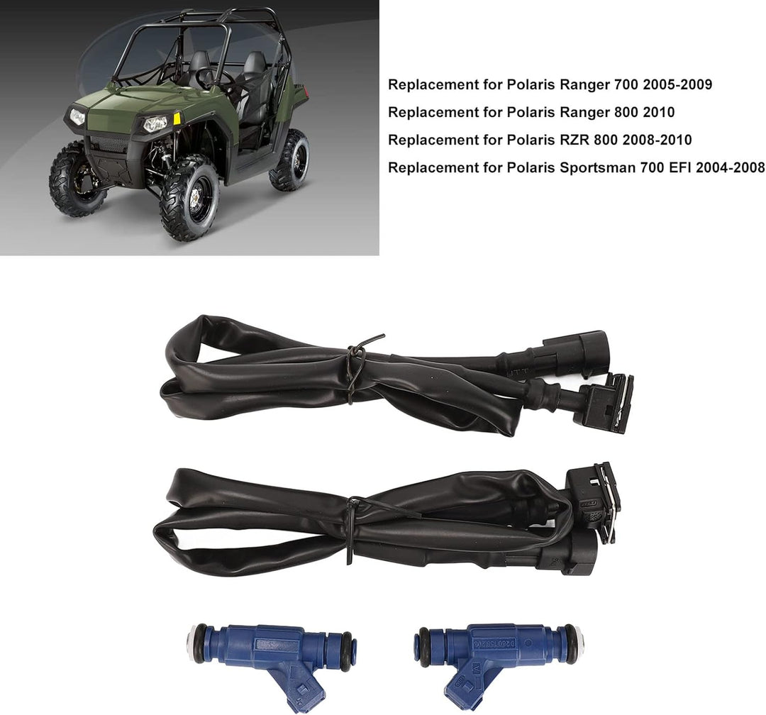 Qiilu 1202863 Einspritzdüsen-Set mit Zopfkabelbaum für Polaris Ranger 700 2005-2009 für Polaris RZR