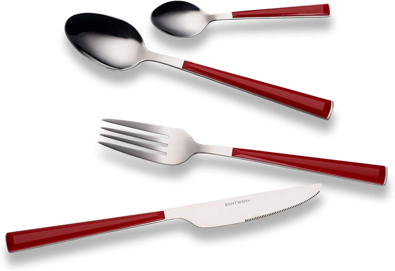 Echtwerk Besteck Set "Basic" mit Kunststoffgriffen, Campingbesteck, Picknickbesteck, leichtes Reiseb