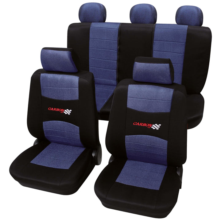 PETEX Sitzbezugset Universal Eco Class Carbon blau 11-teilig Grösse SAB 1 Vario