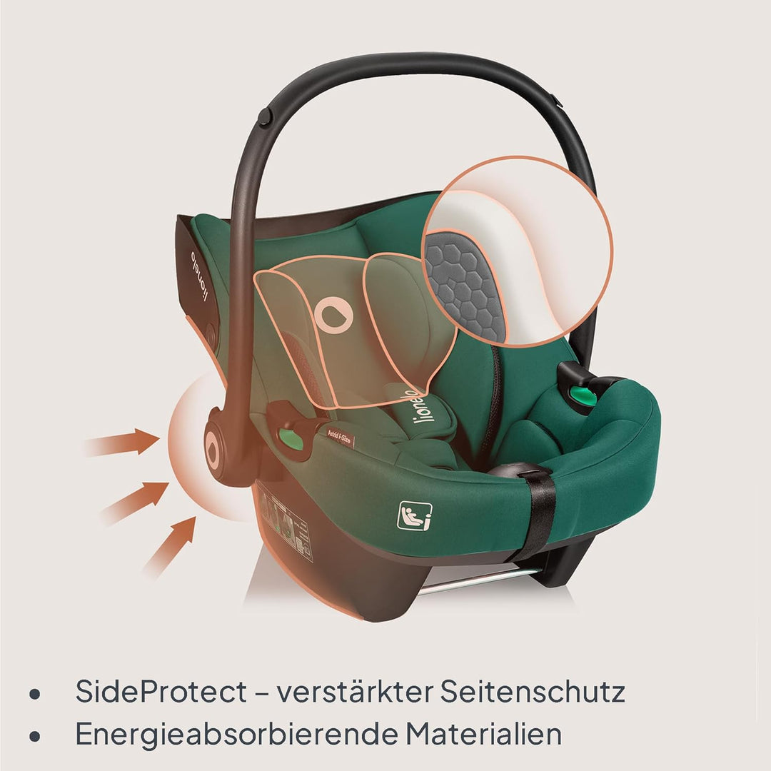 Lionelo ASTRID i-Size Baby Autositz 40-87 cm, Babyschale Gruppe 0+, Rückwärtsgerichtete Montage, 3-P