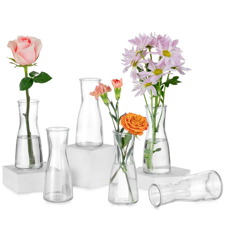 Hewory Kleine Vasen für Tischdeko Hochzeit: 6 Vase Glas Vasen Klein Tischdeko für Hochzeitsdeko - Mo