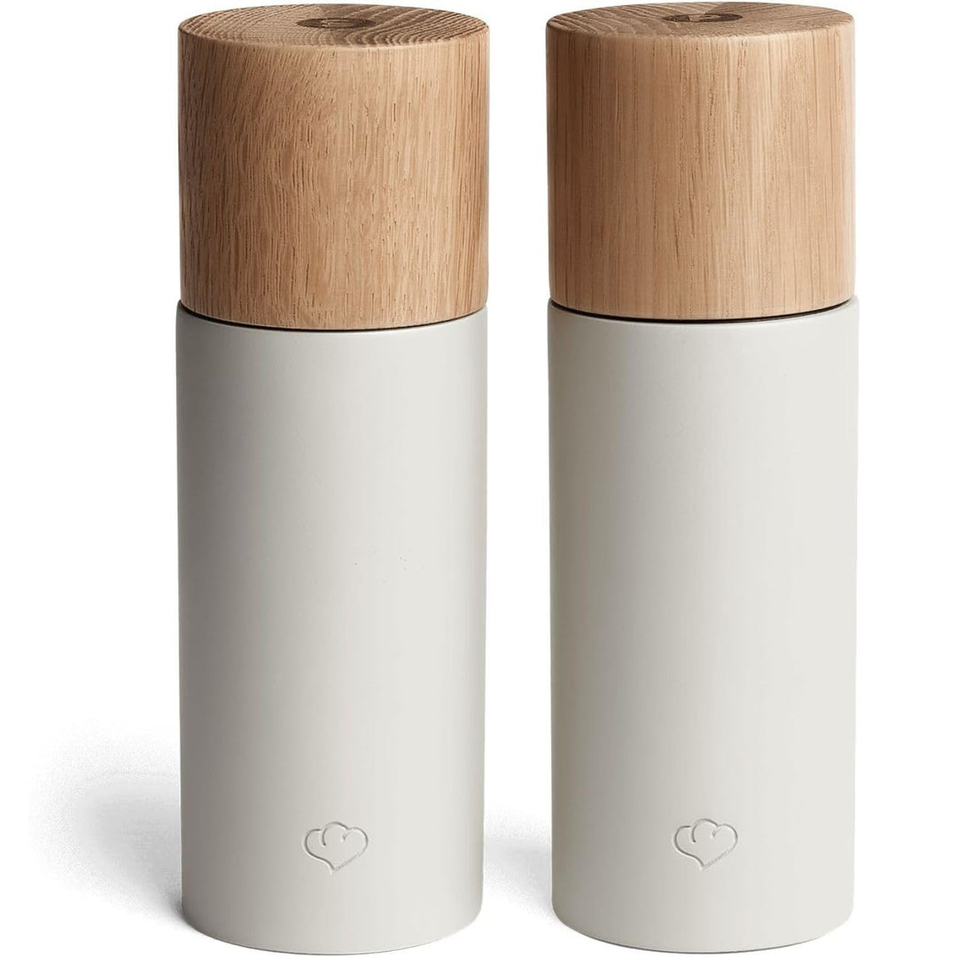 SPRINGLANE Salz & Pfeffermühle 2er Set aus Eichenholz & Beton, Gewürzmühle, Chilimühle, Verstellbare