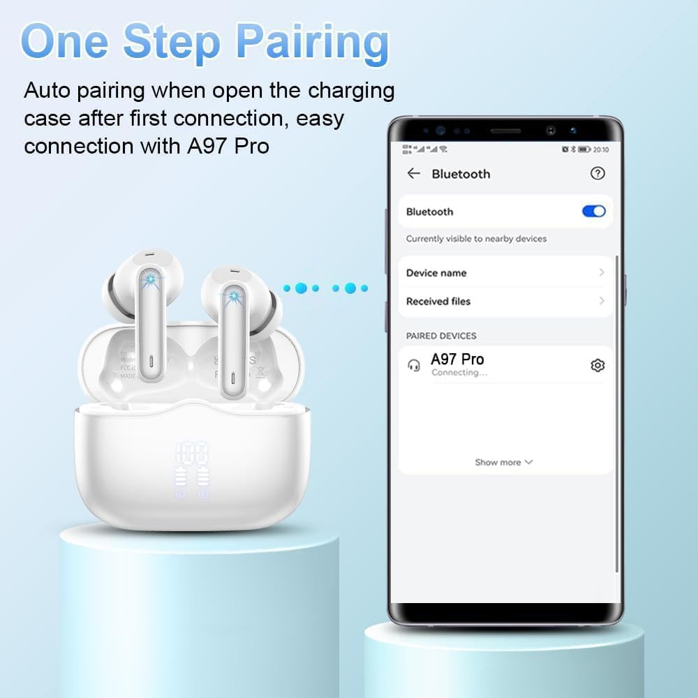 xinwld Bluetooth Kopfhörer, Kopfhörer Kabellos Bluetooth 5.4 In Ear Kopfhörer mit 4 ENC Noise Cancel