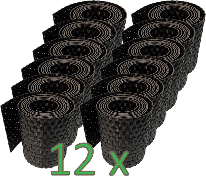 workingHOUSE Polyrattan-Sichtschutzstreifen, Sichtschutz für Doppelstabmatten Zaun, 19 x 255 cm (12