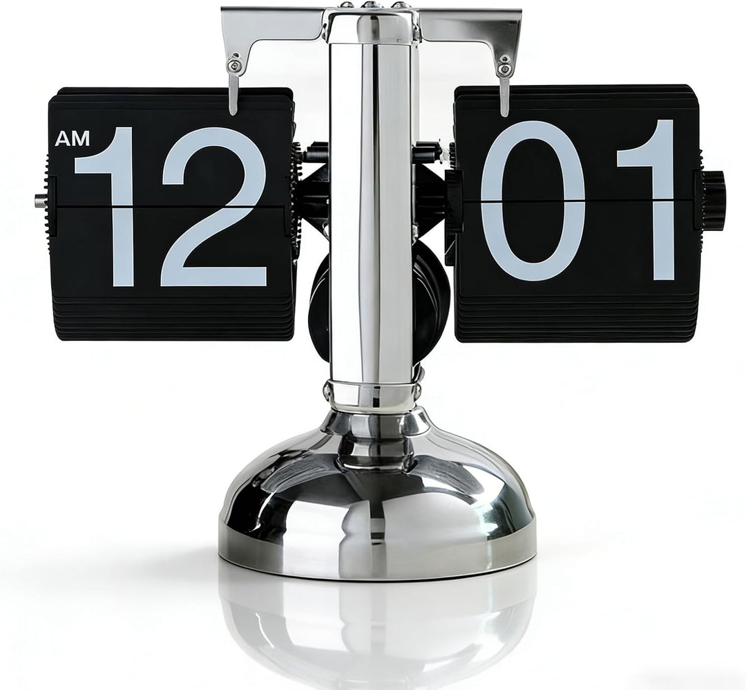 Flip Uhr Retro, Flip Schreibtischuhr, Schreibtischuhr Vintage Design, Automatisches Drehen Retro Dig