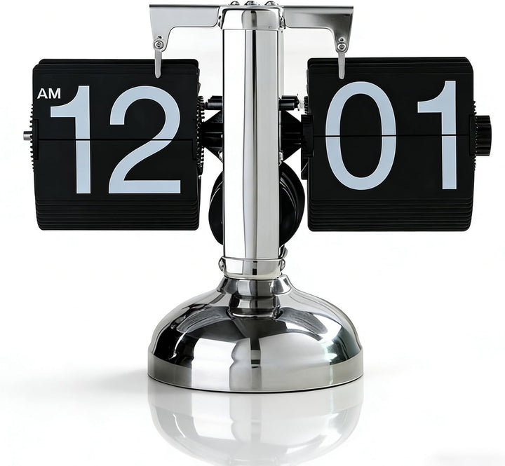 Flip Uhr Retro, Flip Schreibtischuhr, Schreibtischuhr Vintage Design, Automatisches Drehen Retro Dig