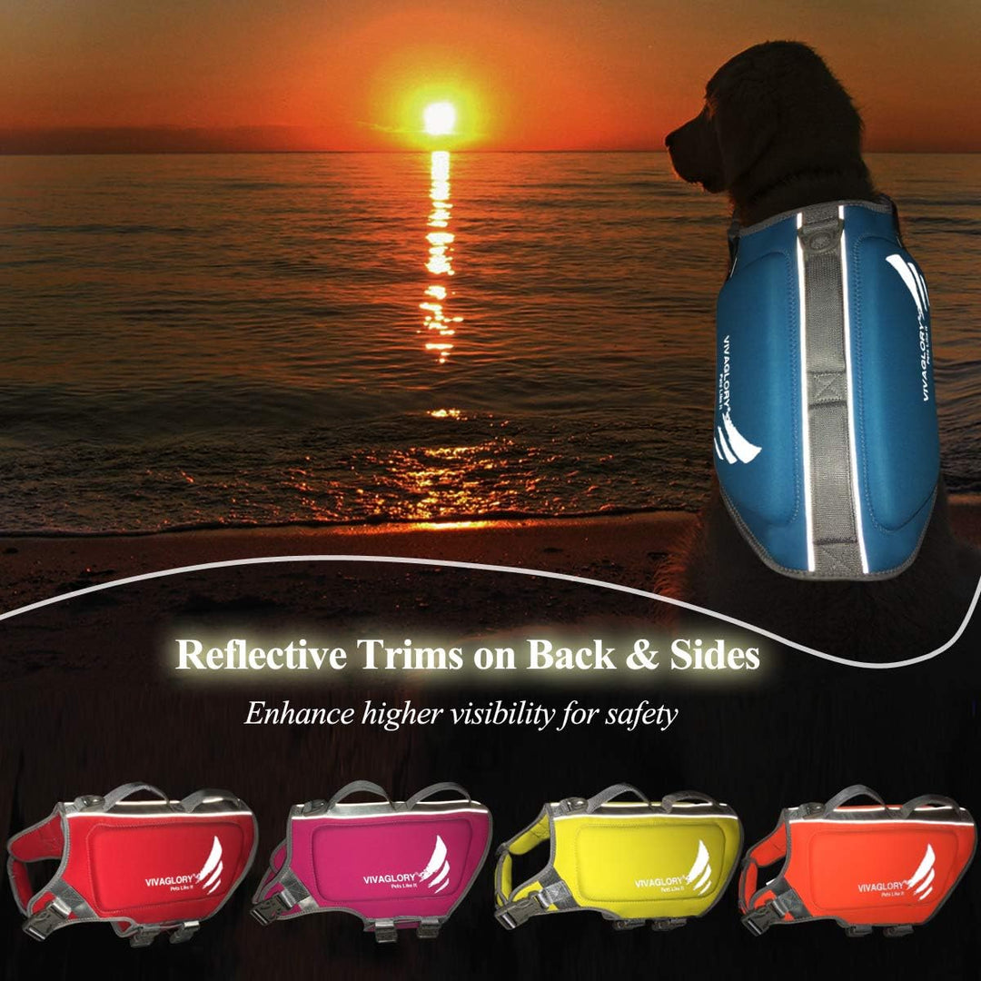 VIVAGLORY High Buoyancy Schwimmweste Hund, Rettungsweste, Hundeschwimmweste für Bootfahren, Schwimmh