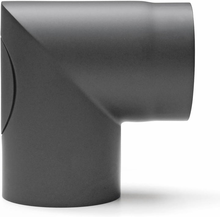 raik SH083-150-gg Raik Rauchrohrbogen/Ofenrohr 150mm - 90° zweiteilig mit Reinigungsöffnung gussgrau