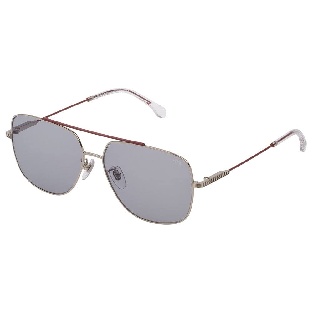 Lozza Herren SL2337580N53 Sonnenbrille, Shiny Palladium W/Red Part, 58/14/145