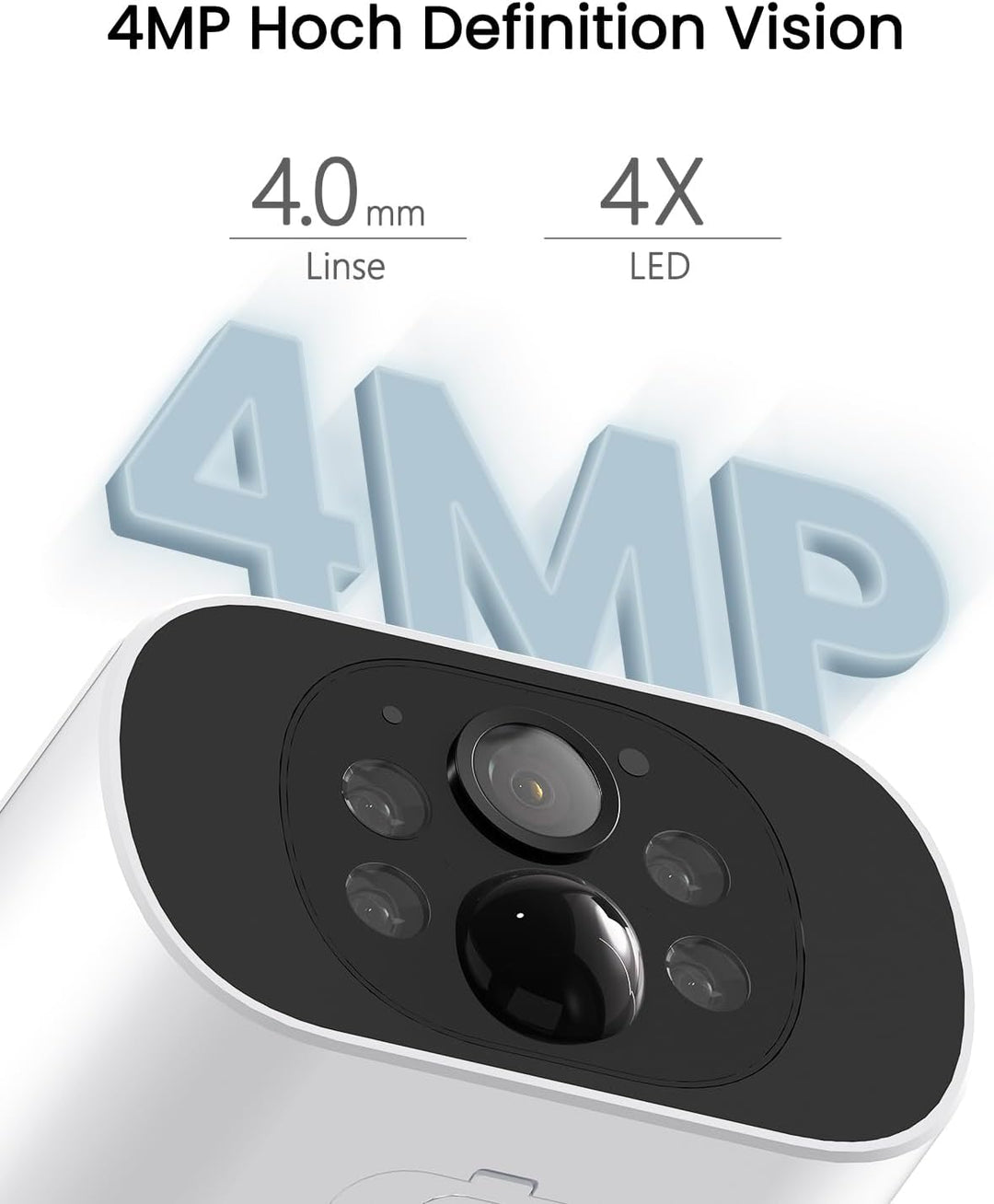 4MP Überwachungskamera Aussen Set, WLAN Kamera Outdoor Solar, Personenerkennung, Ohne ABO, PIR Motio