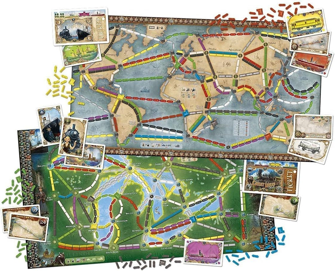 Days of Wonder , Ticket to Ride Rails &amp; Sails Board Game, Ages 10+, for 2 to 5 Players, Average Play