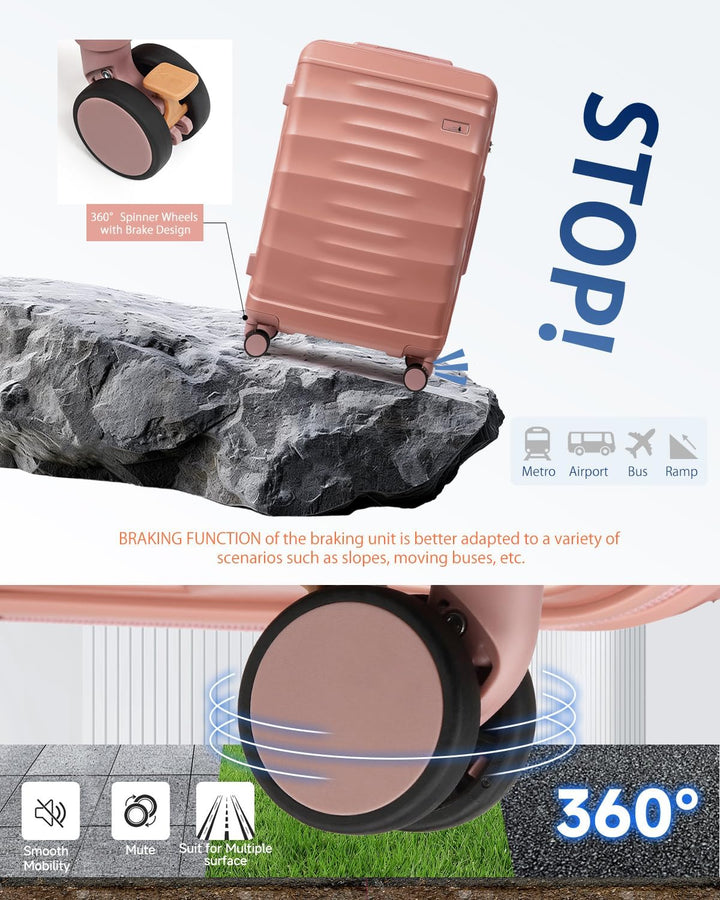 Sea choice Reisekoffer Set 5 Teilig ABS Hartschale Trolley Kofferset Gepäckset Grosse Kapazität Hand