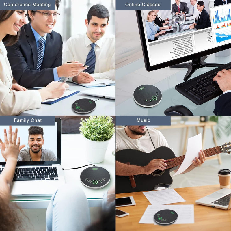 TONGVEO Bluetooth Konferenzlautsprecher,Drahtloser USB Freisprecheinrichtung 360° Sprachaufnahme mit