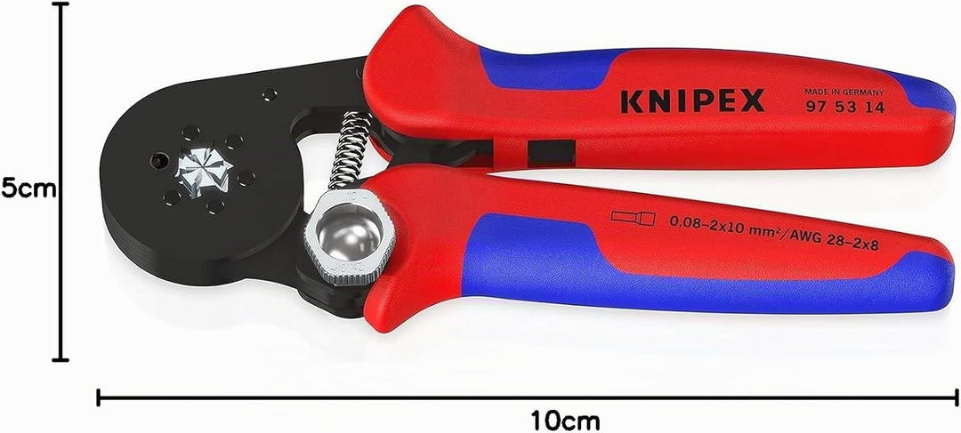 Knipex Selbsteinstellende Crimpzange für Aderendhülsen mit Seiteneinführung brüniert, mit Mehrkompon