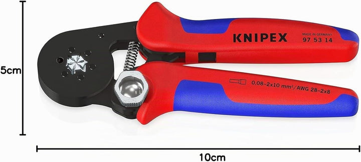 Knipex Selbsteinstellende Crimpzange für Aderendhülsen mit Seiteneinführung brüniert, mit Mehrkompon