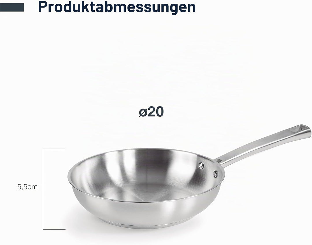 LACOR 45420 Bratpfanne Ø Foodie-Pfanne, ohne Antihaftbeschichtung, kompatibel mit allen Herdarten, u