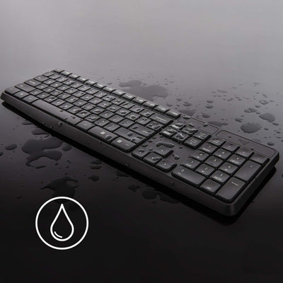 Logitech MK235 Kabelloses Set mit Tastatur und Maus für Windows, Italienisches QWERTY-Layout - Grau