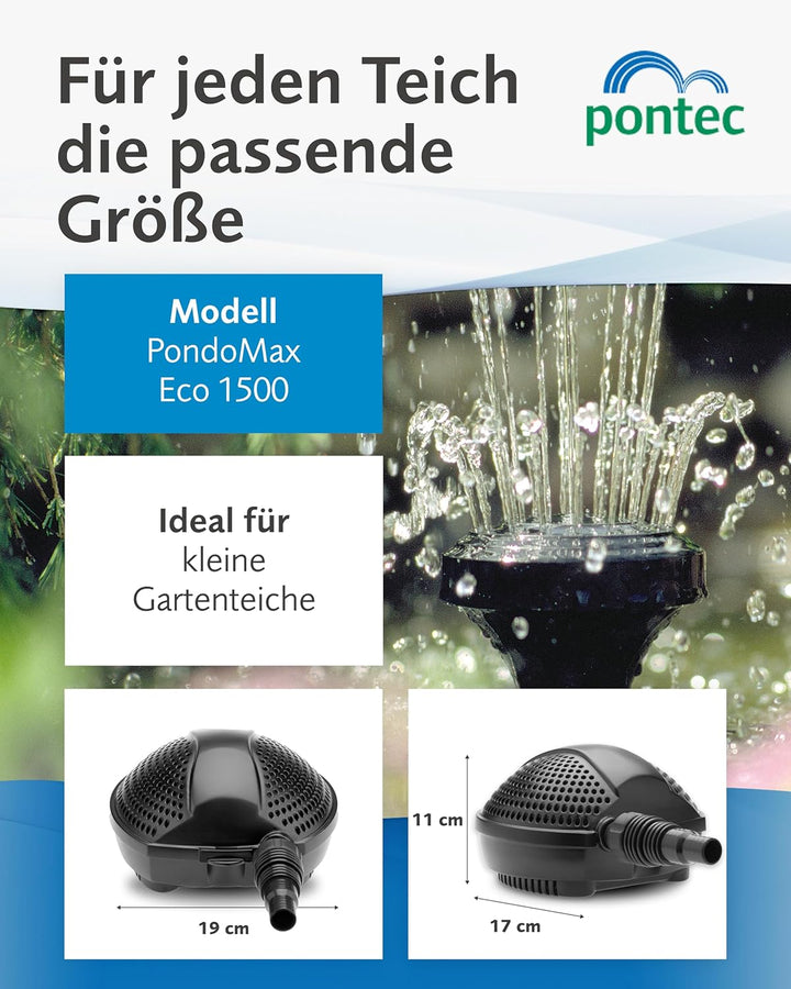 Pontec 50851 Filter- und Bachlaufpumpe PondoMax Eco 1500 | Filterpumpe | Pumpe | Teichpumpe |