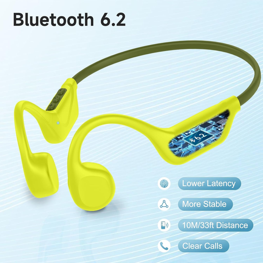 IFECCO Knochenschall Kopfhörer Bluetooth 6.2 - Open Ear Kopfhörer Kabellos,IPX5 wasserdichte Knochen