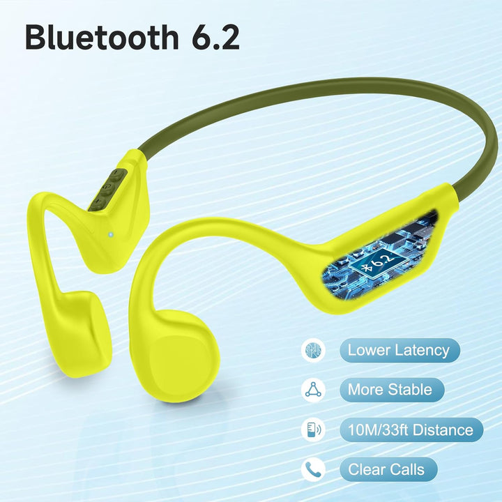 IFECCO Knochenschall Kopfhörer Bluetooth 6.2 - Open Ear Kopfhörer Kabellos,IPX5 wasserdichte Knochen