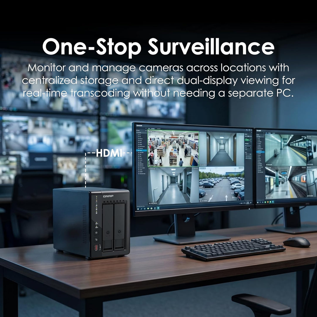QNAP TS-253E-8G-US 2 Bay Hochleistungs-Desktop-NAS mit Intel Celeron Quad-Core-Prozessor, 8 GB DDR4