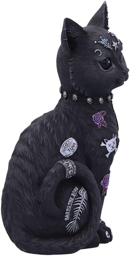Nemesis Now Bad to The Bone Katzenfigur, 22 cm, Schwarz, B5887V2 22 cm Schwarz, 22 cm Schwarz