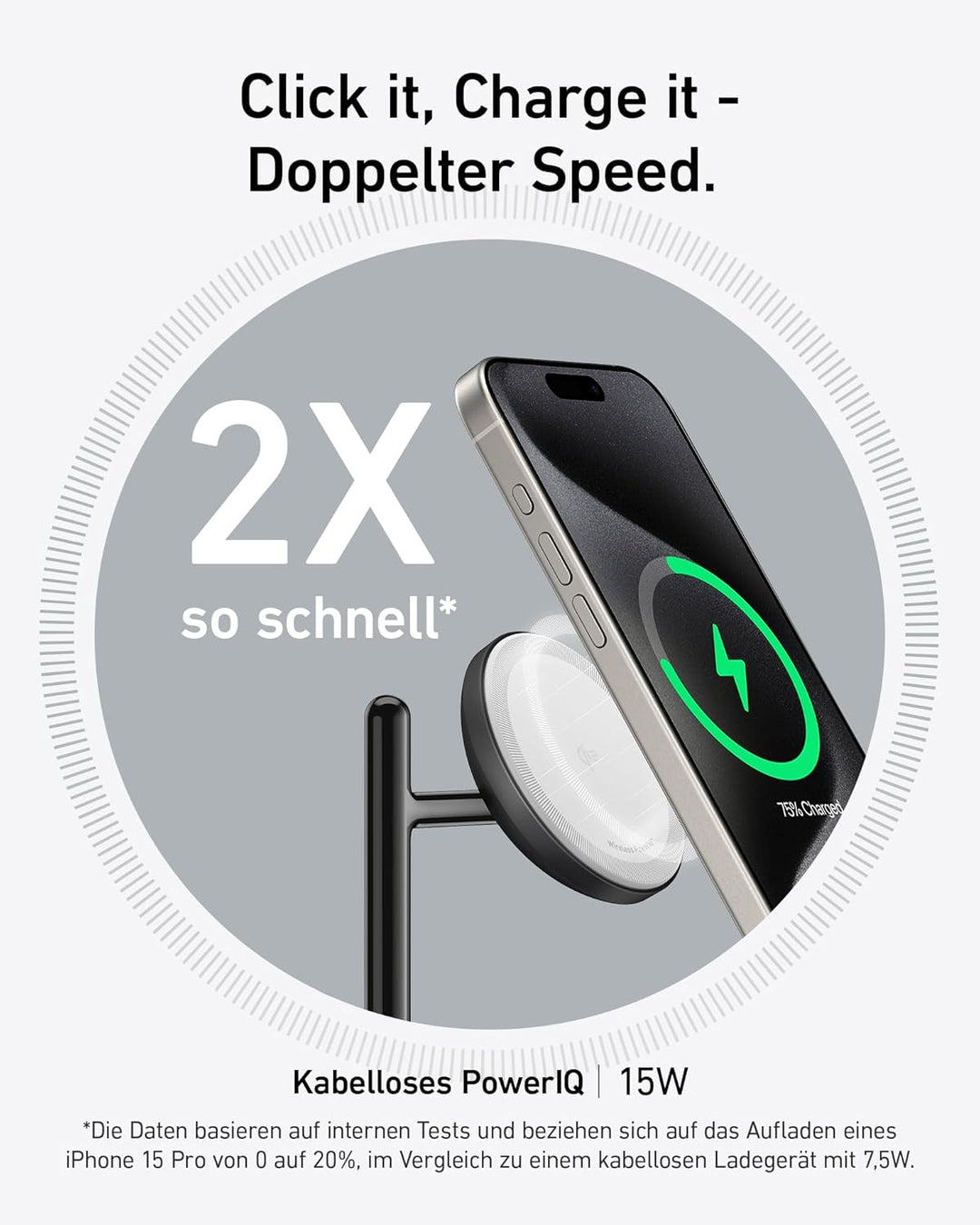 Anker MagGo 3-in-1 Kabellose Ladestation, 15W kabelloser Ladeständer, MagSafe-kompatibel, Qi2-zertif